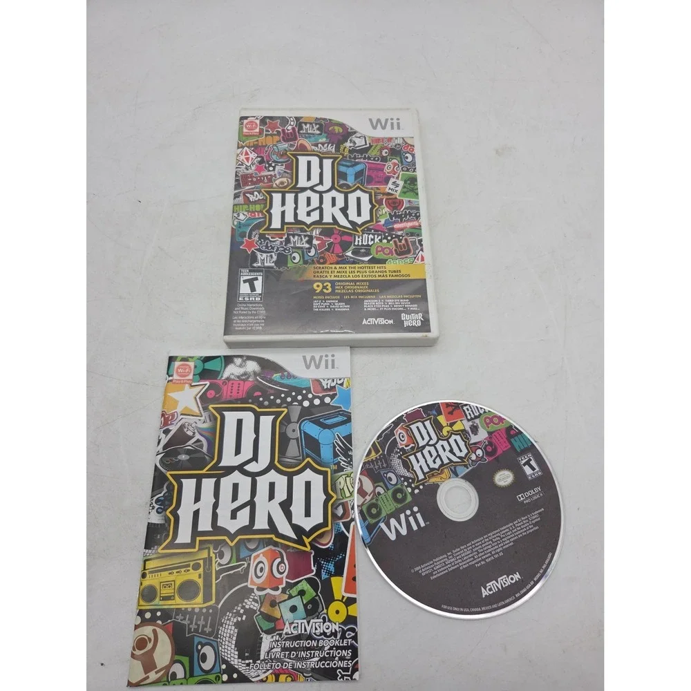 DJ Hero (Nintendo Wii, 2009) Game Only - Complete w/ Manual - Tested Working